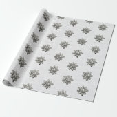 Silver Bows op White Wood Cadeaupapier (Uitgerold)