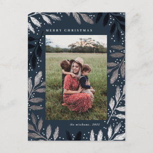 Silver Branch Merry Kerstfoto Lijst Feestdagenkaart