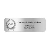 Silver Bride bruidegom initialen bruiloft retour a Etiket (Voorkant)