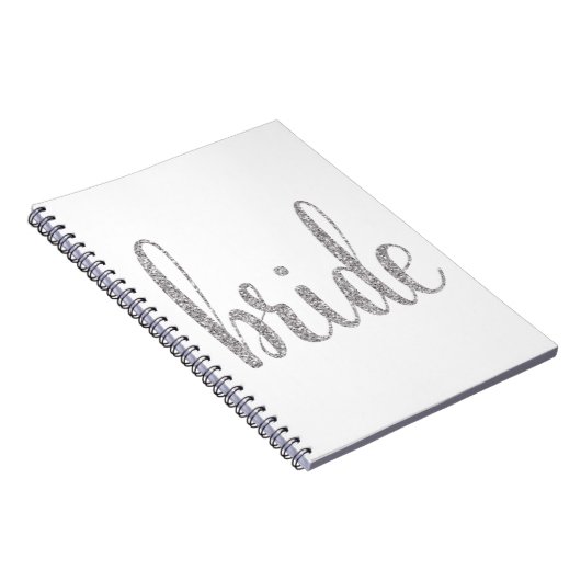 Silver bride laptop, glitter font notitieboek (Rechterzijde)