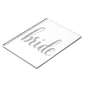 Silver bride laptop, glitter font notitieboek (Linkerzijde)