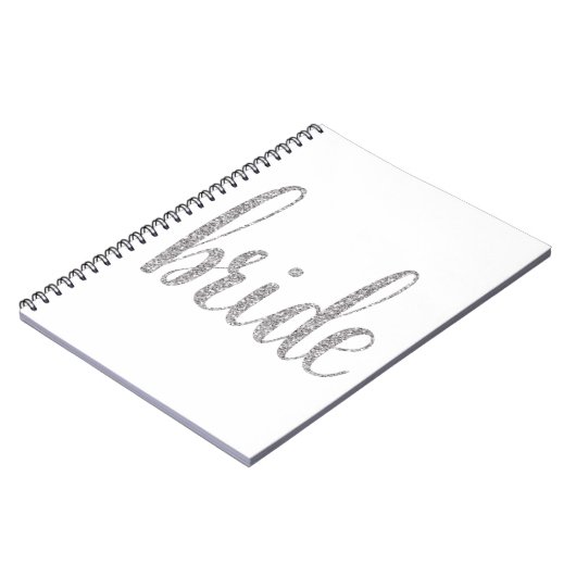 Silver bride laptop, glitter font notitieboek (Linkerzijde)