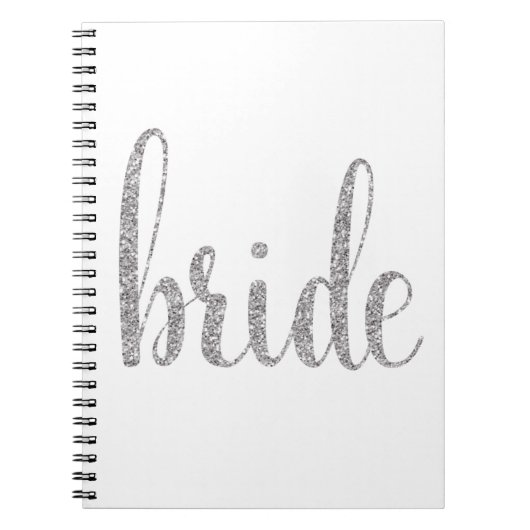Silver bride laptop, glitter font notitieboek (Voorkant)