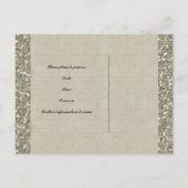 Silver Brown Glitter Linen Save the Date Aankondigingskaart (Achterkant)