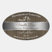 Silver Brown Wood Grain Product Packaging Labels (Voorkant)