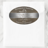 Silver Brown Wood Grain Product Packaging Labels (Tas)