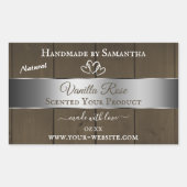 Silver Brown Wood Grain Product Packaging Labels (Voorkant)