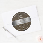 Silver Brown Wood Grain Product Packaging Labels (Envelop)