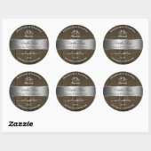 Silver Brown Wood Grain Product Packaging Labels (Vel)