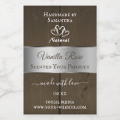Silver Brown Wood Grain Product Packaging Labels Voedselcontainer Etiket (Enkel label)