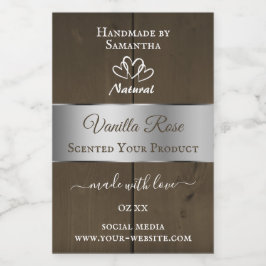 Silver Brown Wood Grain Product Packaging Labels Voedselcontainer Etiket