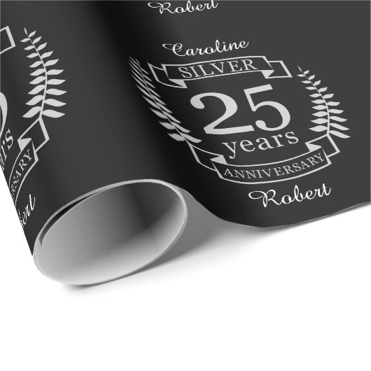 Silver bruiloft 25 jaar cadeaupapier (Rol Hoek)