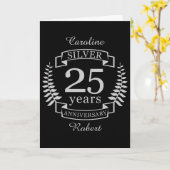 Silver bruiloft 25 jaar kaart (Gele Bloem)
