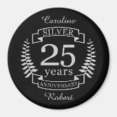 Silver bruiloft 25 jaar magneet (Voorkant)