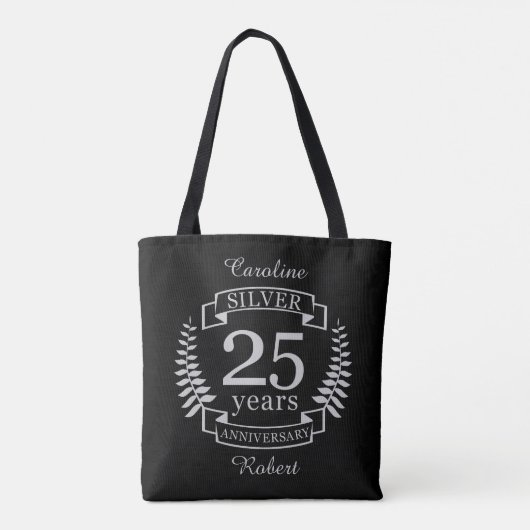 Silver bruiloft 25 jaar tote bag (Achterkant)