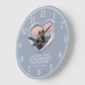 Silver bruiloft foto hartnummers grote klok (Hoek)