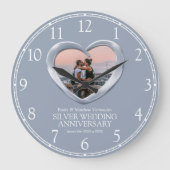 Silver bruiloft foto hartnummers grote klok (Voorkant)
