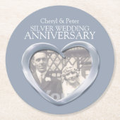Silver bruiloft foto's onderzetters (Voorkant)