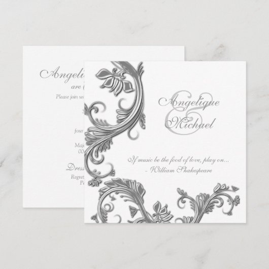 Silver bruiloft verloving kaart (Voorkant / Achterkant)