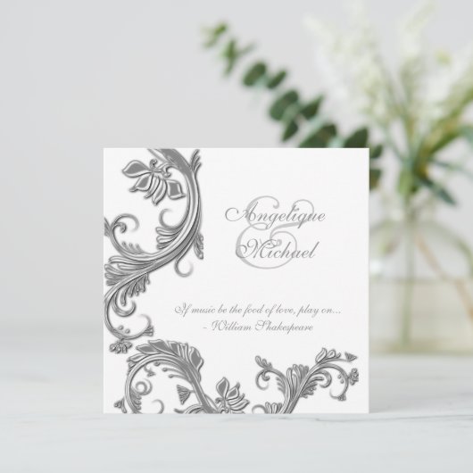 Silver bruiloft verloving kaart (Staand voorkant)
