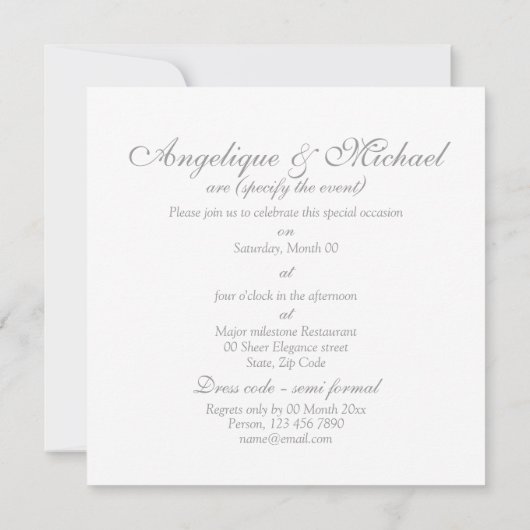 Silver bruiloft verloving kaart (Achterkant)