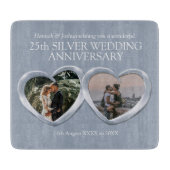 Silver bruiloft voorbij cadeau foto snijplank (Voorkant)