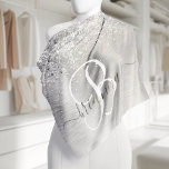 Silver Brushed Metal Glitter Monogram Name Bandana<br><div class="desc">Maak dit trendy chic bandana-ontwerp met  zilveren mousserend glitter gemakkelijk aan te passen op een roos gouden geborstelde metalen achtergrond.</div>