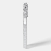 Silver Brushed Metal Glitter Monogram Name Case-Mate iPhone Case (Achterkant / Rechts)