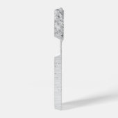 Silver Brushed Metal Glitter Monogram Name iPhone Hoesje (Rechterkant)