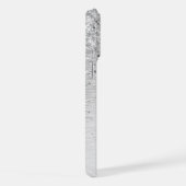 Silver Brushed Metal Glitter Monogram Name iPhone Hoesje (Rechterkant)