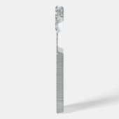 Silver Brushed Metal Glitter Monogram Name iPhone Hoesje (Linkerkant)