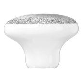 Silver Brushed Metal Glitter Monogram Name Keramische Knop (Zijkant)