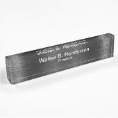 Silver Brushed Metal Graphic Executive Monogram Naambordje