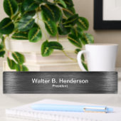 Silver Brushed Metal Graphic Executive Monogram Naambordje