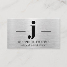 Silver Brushed Metal Letter J Monogram Hair Makeup