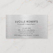 Silver Brushed Metal Letter L Monogram Hair Makeup Visitekaartje (Achterkant)