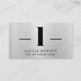 Silver Brushed Metal Letter L Monogram Hair Makeup Visitekaartje