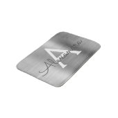 Silver Brushed Metal Monogram Name and Initiaal Badmat (Gekanteld)