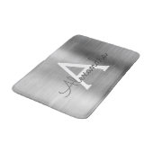 Silver Brushed Metal Monogram Name and Initiaal Badmat (Gekanteld)