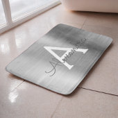 Silver Brushed Metal Monogram Name and Initiaal Badmat