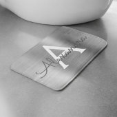 Silver Brushed Metal Monogram Name and Initiaal Badmat