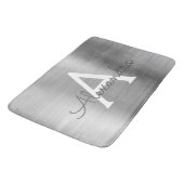 Silver Brushed Metal Monogram Name and Initiaal Badmat (Gekanteld)