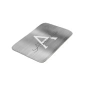Silver Brushed Metal Monogram Name and Initiaal Badmat (Gekanteld)
