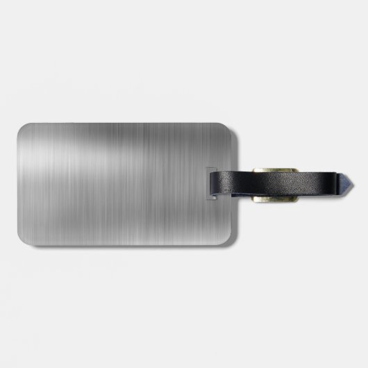 Silver Brushed Metal Monogram Name and Initiaal Bagagelabel (Achterkant horizontaal)