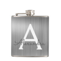 Silver Brushed Metal Monogram Name and Initiaal