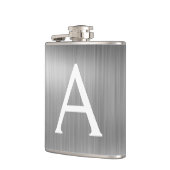 Silver Brushed Metal Monogram Name and Initiaal Heupfles (Links)