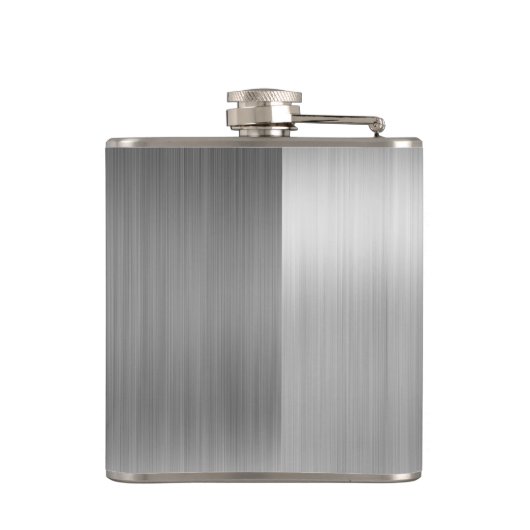 Silver Brushed Metal Monogram Name and Initiaal Heupfles (Achterkant)