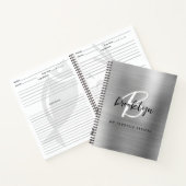 Silver Brushed Metal Monogram Receptenboek Notitieboek (Binnen)