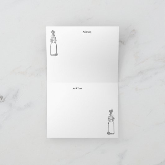 Silver Bubble & Silver Nuggets Nieuwjaar Dank u Bedankkaart (Binnen)