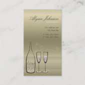 Silver Bubbles Champagne Cheers Chic Modern Visitekaartje (Voorkant)